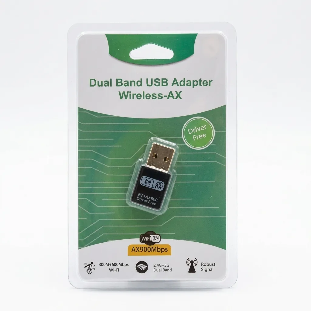 Adaptador Usb 2 En 1 Wifi Ax900 / Bluetooth 5 Ghz 900mbps