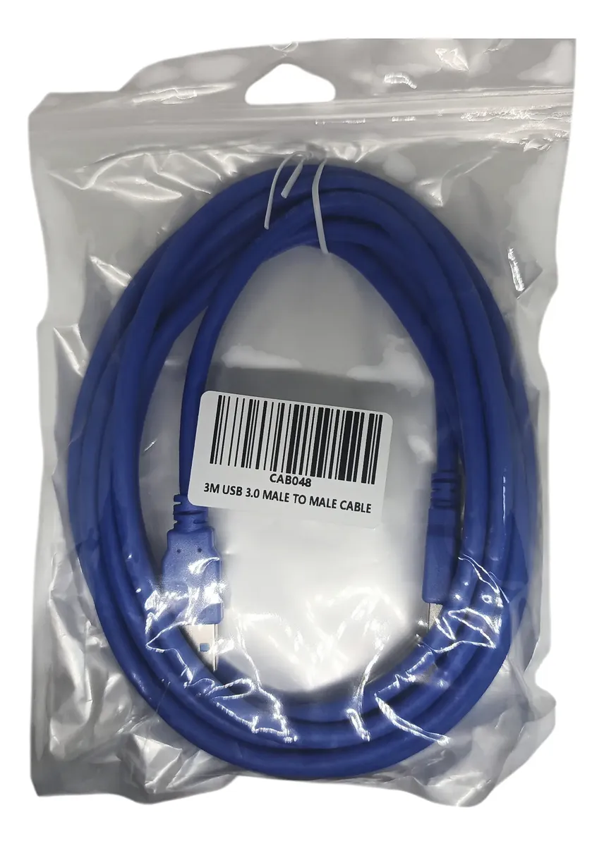 USB 3.0 Male-to-Male Cable, 3 m, Blue