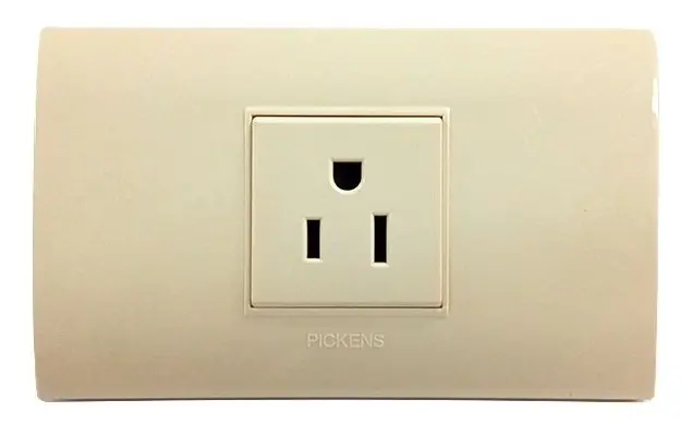 Tomacorriente 2 Polos 1 Toma 15a Pickens Beige 100% Cobre Beige