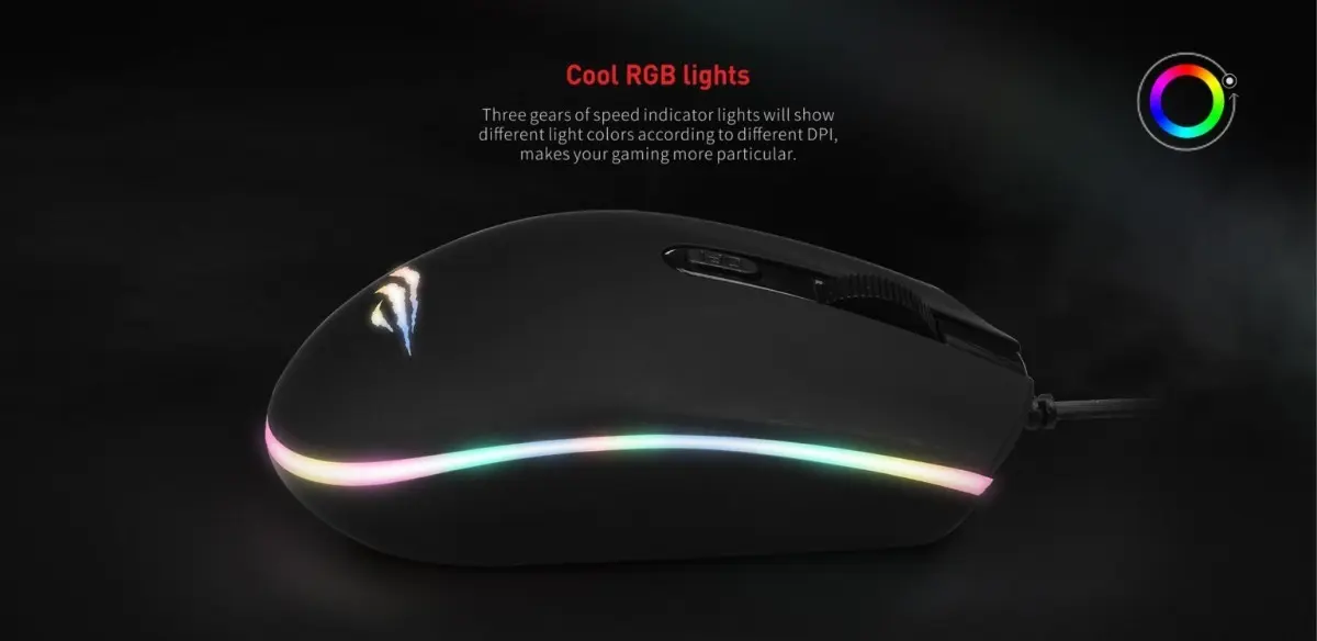 Mouse Gamer Havit Luces Led Colores Rgb 1200 Dpi Usb Gaming