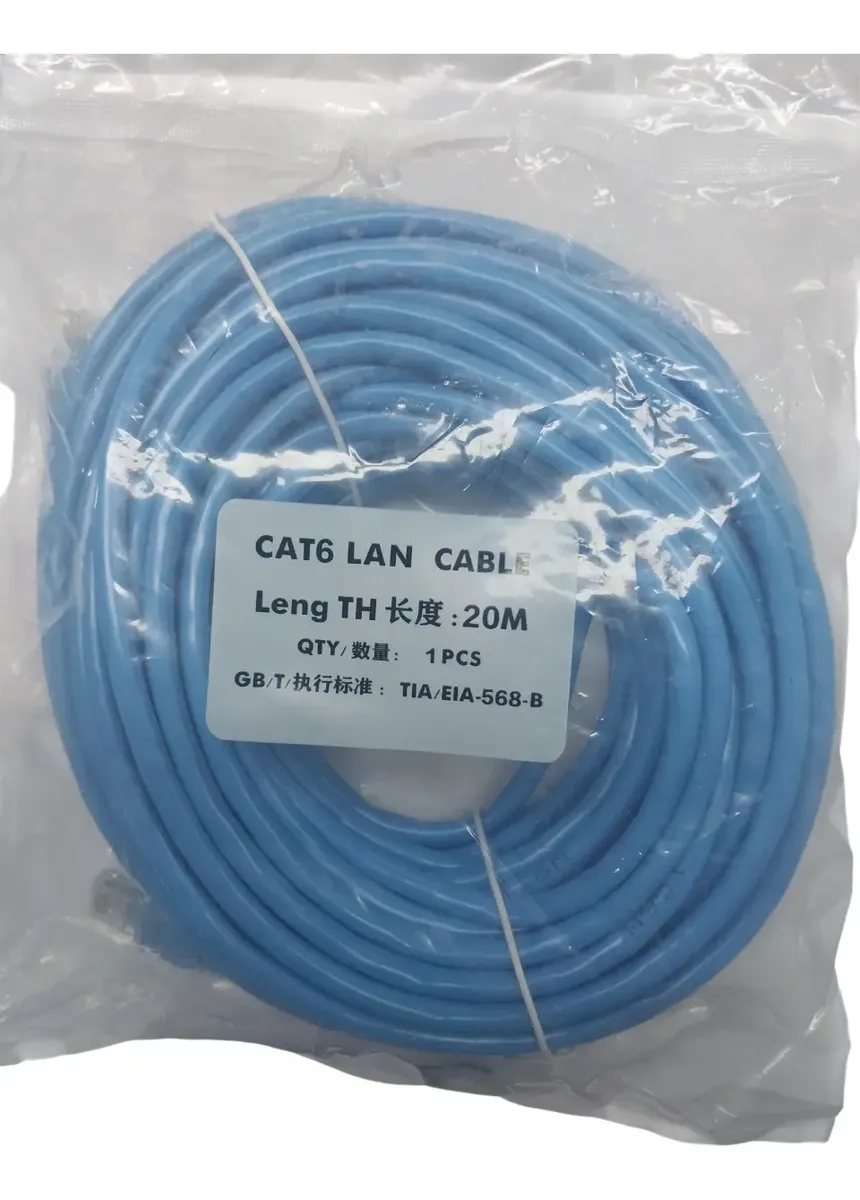 Cat6 70/30 UTP Network Patch Cable with RJ45 Connectors, 20 m