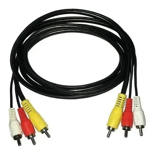 Cable Para Equipos Tv Radio Rca Audio Video 3 Mts 3 Puntas