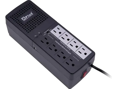 Regulador De Voltaje Aplus Plusshield 1 1000va 500w 8 Tomas Negro