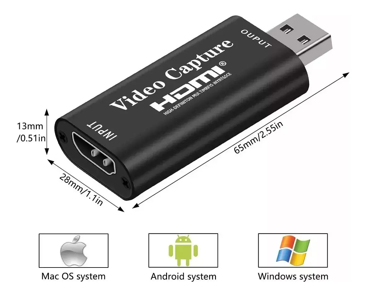Capturadora Video Audio Hdmi Usb 1080p Hd 4k Pc Ps4 Ps5 Etc