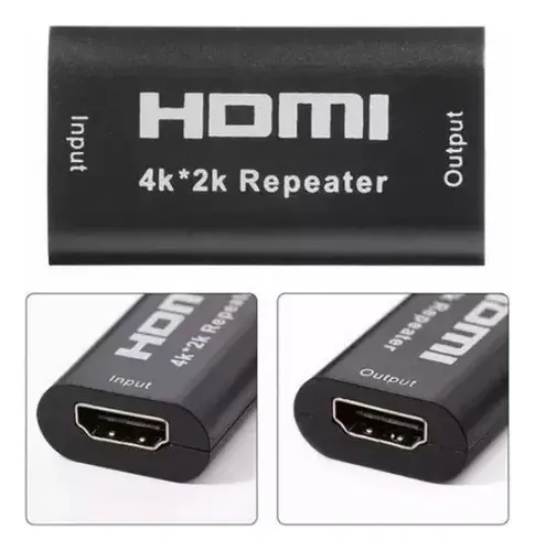 Repetidor Union Hdmi Hembra Hembra 4k 2k - 40 Metros Negro
