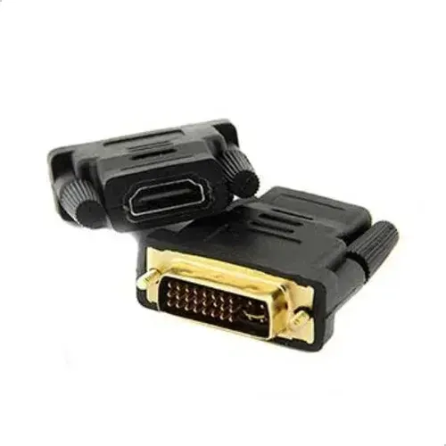 Adaptador Convertidor Dvi 24+1 Pines Macho A Hdmi Hembra Pc Negro