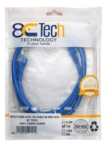 Patch Cord 1ft 30cm Cat6 Utp Rj45 100% Cobre