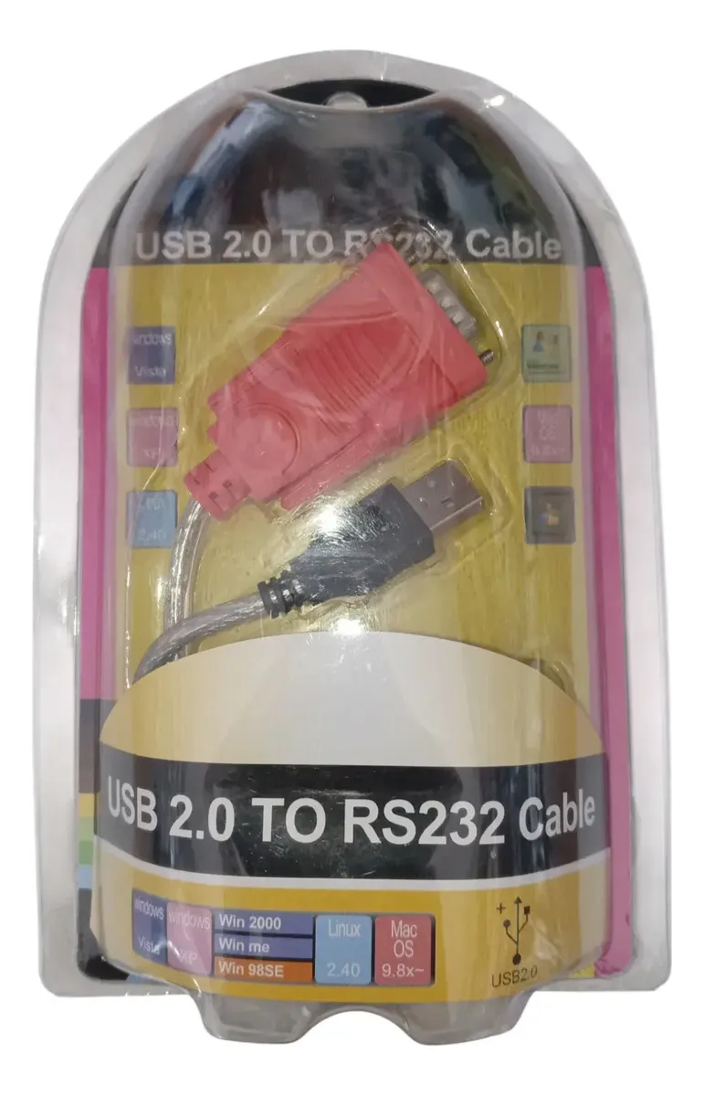 Cable Usb A Rs232 Serial Db9 Convertidor Adaptador Impresora Rojo