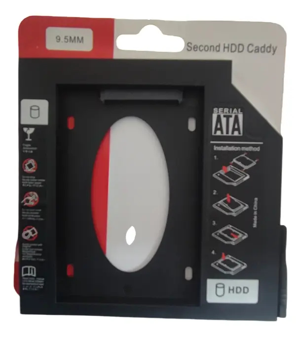 Aluminum 9.5 mm Secondary HDD/SSD Drive Caddy Adapter