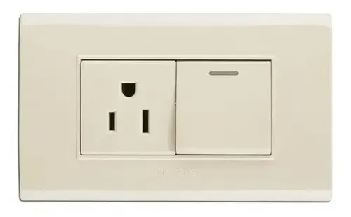 Interruptor Con Tomacorriente Pared Beige Pickens Beige