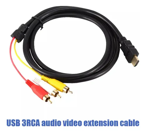 Cable Hd 1080p Hdmi Macho A 3 Rca Av Audio Video 1.5m