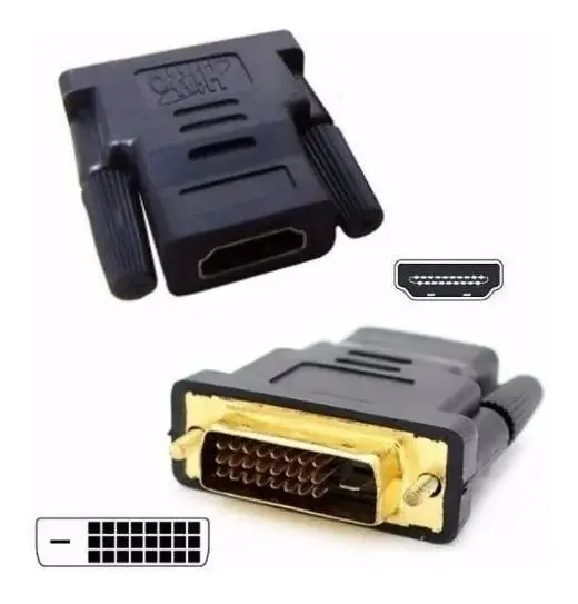 Adaptador Convertidor Dvi 24+1 Pines Macho A Hdmi Hembra Pc
