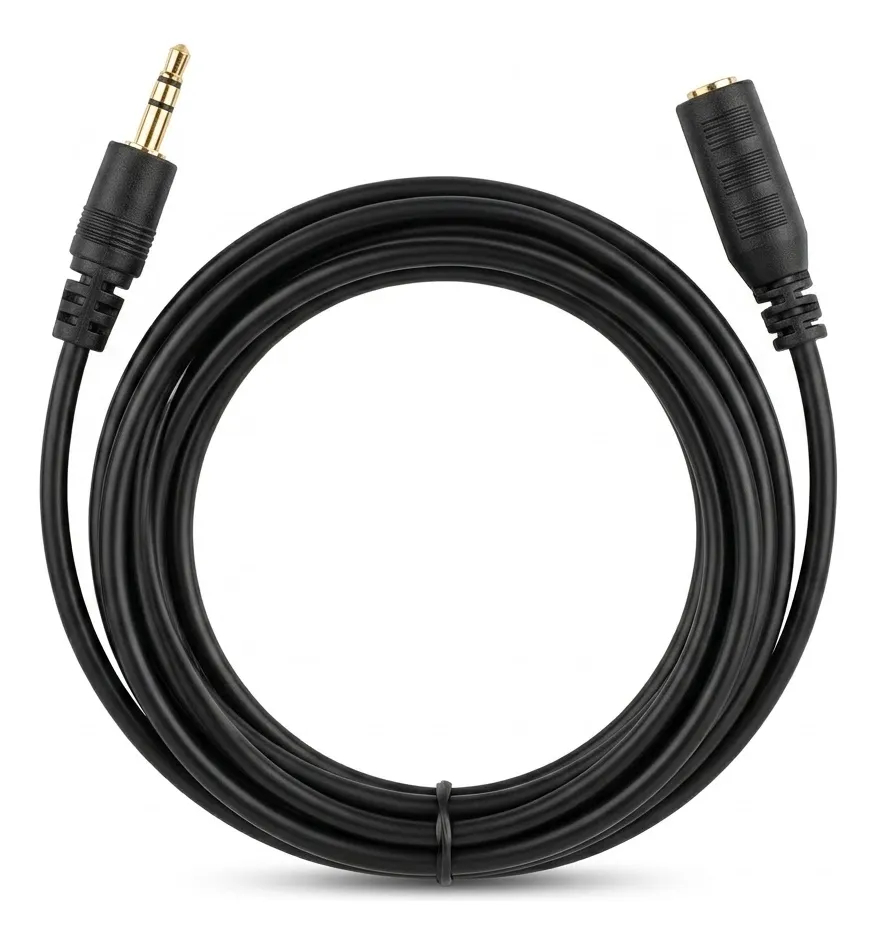 Cable Extensión Auxiliar Plug A Plug Macho Hembra 1.5 Metro