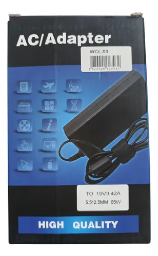 Cargador Para Laptop 19v 3.42a 5.5x2.5mm 65w Negro