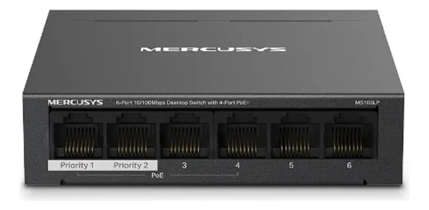 Switch Interruptor Mercusys Ms106lp 6 Puertos Gigabit Poe+