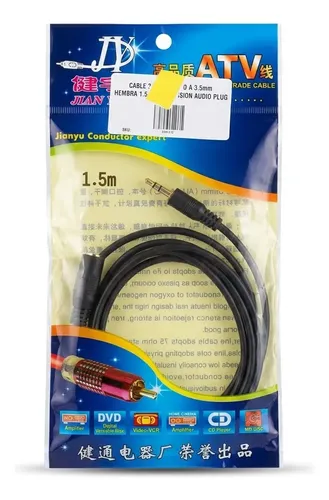 Cable Extensión Auxiliar Plug A Plug Macho Hembra 1.5 Metro