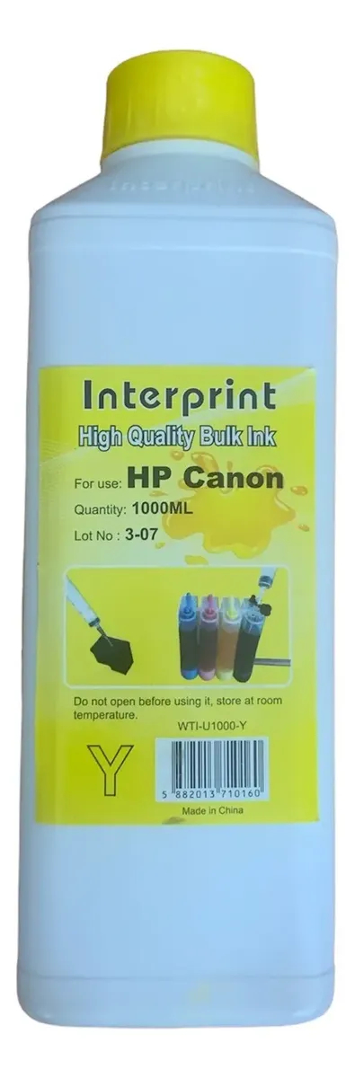 Tinta Cartucho Impresora Para Hp 1 Litro Amarillo Yellow