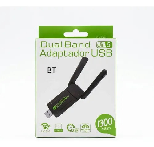 Adaptador Wifi Usb Doble Banda Ac1300 Bluetooth Mu Mimo