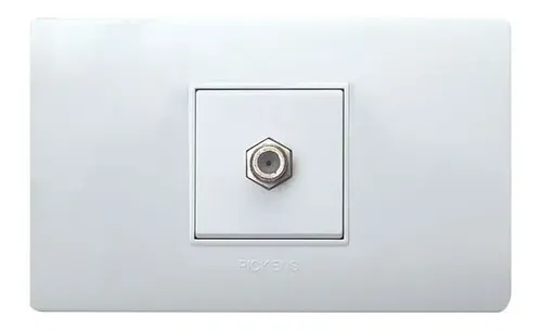 Toma Cable Coaxial Tv Blanco Pickens Para Inter Supercable Blanco