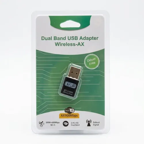 Adaptador Usb 2 En 1 Wifi Ax900 / Bluetooth 5 Ghz 900mbps