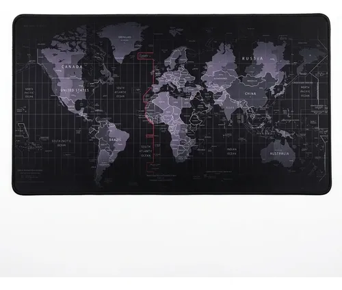 Mouse Pad Gamer Antideslizante Computadora Laptop 30x80 Mapa Negro