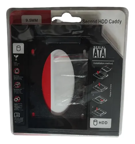 Caddy Hdd Ssd Adaptador Disco Secundario 9,5mm Aluminio