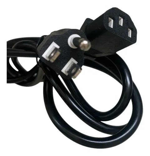 Cable Poder Corriente Fuente Cpu Computadora Tv Monitor 1.5m Negro