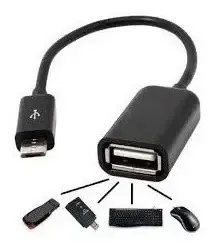 Cable Otg Micro Usb Macho A Usb Hembra Adaptador Otg Celular Negro