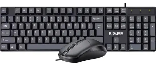 Combo Teclado Y Mouse Alambrico T19b Usb Compatible Windows Negro