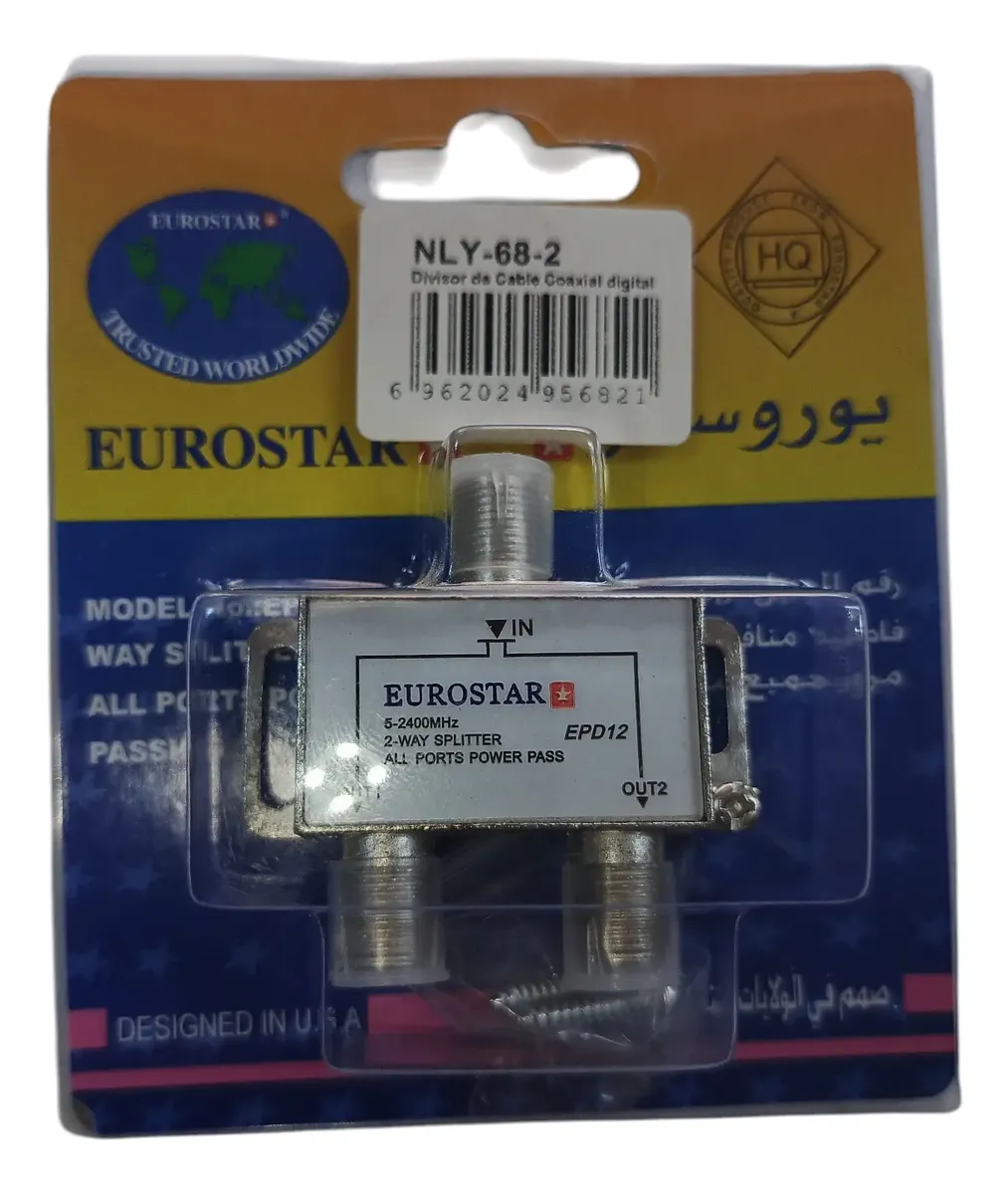 2-Way Coaxial Signal Splitter, 5–2400 MHz